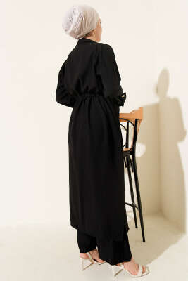 Bel Tünelli Kap İkili Takım Siyah - İkili Takım