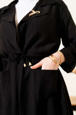 Bel Tünelli Kap İkili Takım Siyah - İkili Takım