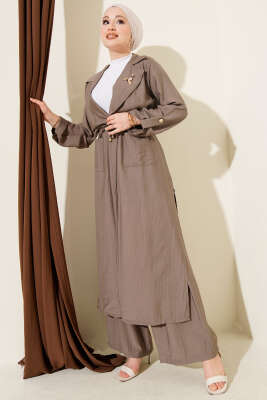 Bel Tünelli Kap İkili Takım Vizon - NESSİA