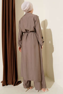 Bel Tünelli Kap İkili Takım Vizon - İkili Takım