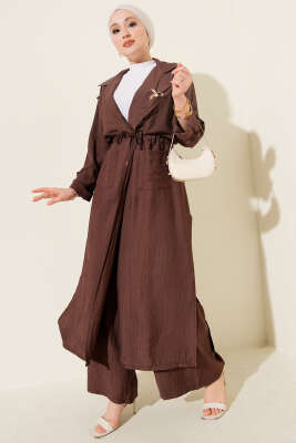 Bel Tünelli Kap İkili Takım Kahve - NESSİA