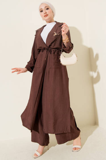 Bel Tünelli Kap İkili Takım Kahve - İkili Takım