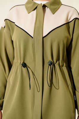 Bel Tünelli Omuz Biyeli İkili Takım Çağla Yeşili - İkili Takım