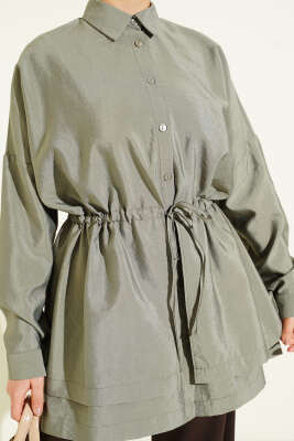 Bel Tünelli Oversize Odesa Gömlek Haki - Gömlek
