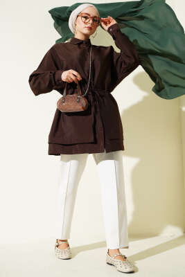 Bel Tünelli Oversize Odesa Gömlek Kahve - Gömlek