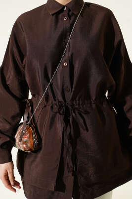 Bel Tünelli Oversize Odesa Gömlek Kahve - Gömlek