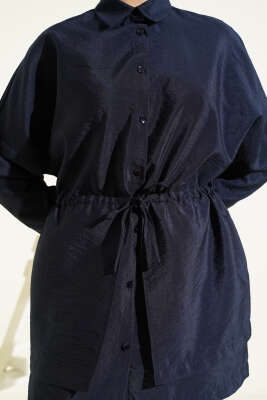 Bel Tünelli Oversize Odesa Gömlek Lacivert - Gömlek