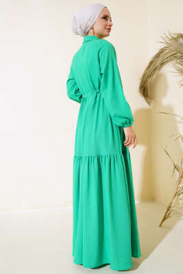 Bel Tünelli Patlı Elbise Benetton - Tesettür Elbise