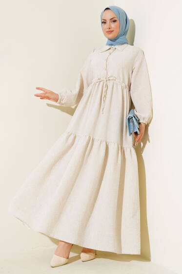 Bel Tünelli Patlı Elbise Taş - Elbise