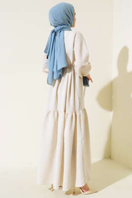 Bel Tünelli Patlı Elbise Taş - Tesettür Elbise