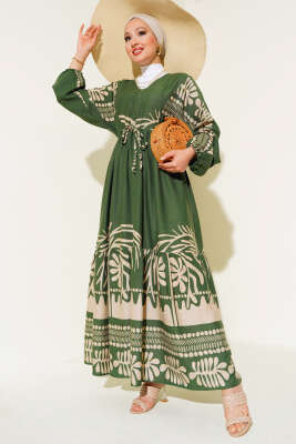 Bel Tünelli Salaş Elbise Haki 