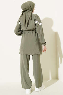 Bel Tünelli Şeritli Modal İkili Takım Çağla Yeşili - İkili Takım