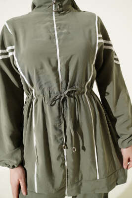 Bel Tünelli Şeritli Modal İkili Takım Çağla Yeşili - İkili Takım