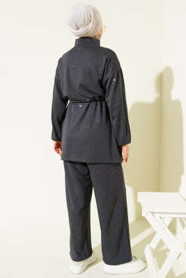 Bel Tünelli Simli Loyşa İkili Takım Füme - İkili Takım