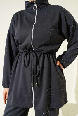 Bel Tünelli Simli Loyşa İkili Takım Füme - İkili Takım