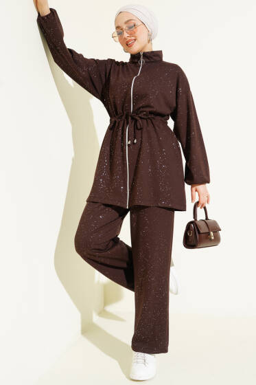 Bel Tünelli Simli Loyşa İkili Takım Kahve - İkili Takım