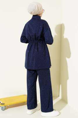 Bel Tünelli Simli Loyşa İkili Takım Lacivert - İkili Takım