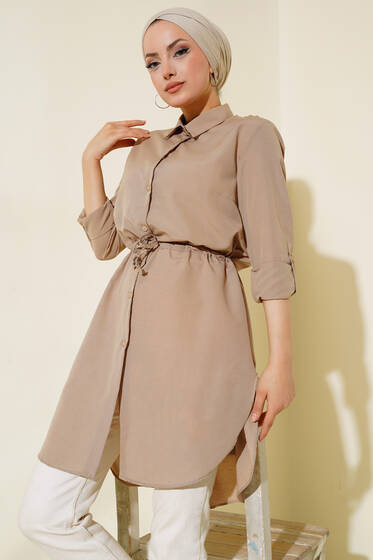 Bel Tünelli Tunik Vizon - Tunik