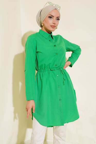 Bel Tünelli Tunik Yeşil - Tunik