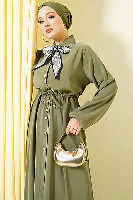 Bel Tünelli Uzun Tunikli Modal İkili Takım Çağla Yeşili - İkili Takım