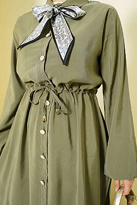 Bel Tünelli Uzun Tunikli Modal İkili Takım Çağla Yeşili - İkili Takım