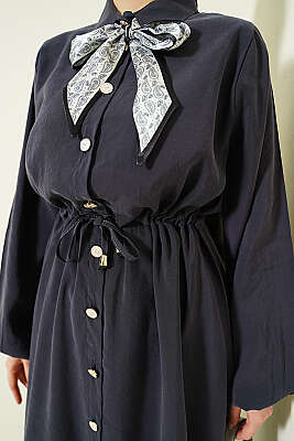 Bel Tünelli Uzun Tunikli Modal İkili Takım Füme - İkili Takım