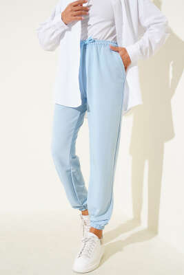Bel Ve Bilek Lastikli Jogger Pantolon Bebe Mavi - Pantolon