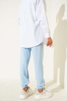 Bel Ve Bilek Lastikli Jogger Pantolon Bebe Mavi - Pantolon