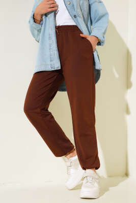 Bel Ve Bilek Lastikli Jogger Pantolon Kahve - 100-300 TL Ürünler