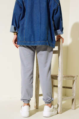 Bel Ve Bilek Lastikli Jogger Pantolon Kayrak Grisi - Yılın Fırsatı