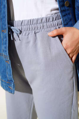 Bel Ve Bilek Lastikli Jogger Pantolon Kayrak Grisi - Yılın Fırsatı