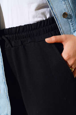 Bel Ve Bilek Lastikli Jogger Pantolon Siyah - Yılın Fırsatı