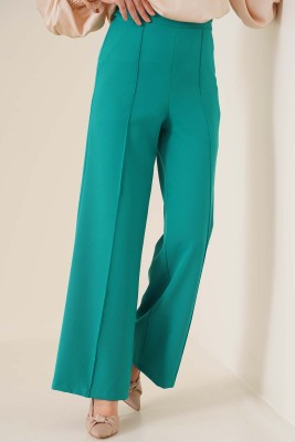 Beli Fermuarlı Yeşil Pantolon - Thumbnail