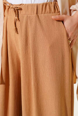 Beli İp Bağcıklı Şalvar Pantolon Camel - 100-300 TL Ürünler