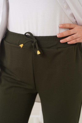 Beli İpli Dar Paça Haki Pantolon - Pantolon