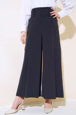 Beli Kemerli Siyah Pantolon Etek - Kumaş Pantolon