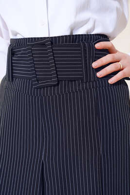 Beli Kemerli Siyah Pantolon Etek - Kumaş Pantolon