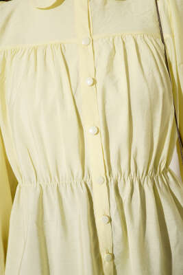 Beli Lastik Detaylı Gömlek Sarı - Gömlek