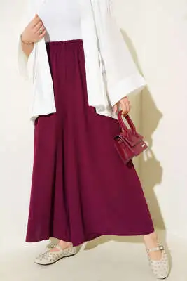 Beli Lastik Detaylı Salaş Pantolon Mürdüm - Pantolon