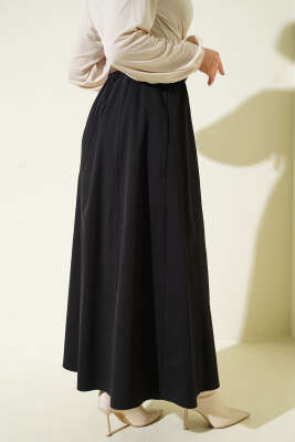 Beli Lastikli Basic Kloş Etek Siyah - Etek
