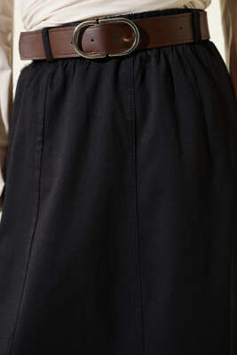 Beli Lastikli Basic Kloş Etek Siyah - Etek