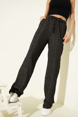 Beli Lastikli Büzgülü Pantolon Antrasit - Kadın Giyim Modelleri