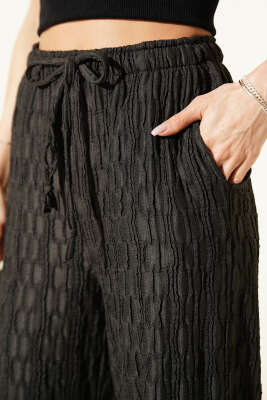 Beli Lastikli Büzgülü Pantolon Antrasit - Kadın Giyim Modelleri