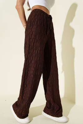 Beli Lastikli Büzgülü Pantolon Beyaz - HELLIE