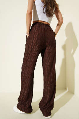 Beli Lastikli Büzgülü Pantolon Beyaz - Kadın Giyim Modelleri