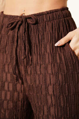 Beli Lastikli Büzgülü Pantolon Beyaz - Kadın Giyim Modelleri