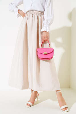 Beli Lastikli Çan Etek Taş - Uzun Etek