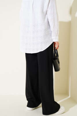 Beli Lastikli Cepli Basic Pantolon Siyah - Pantolon