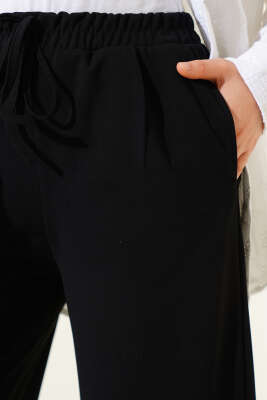 Beli Lastikli Cepli Basic Pantolon Siyah - Pantolon