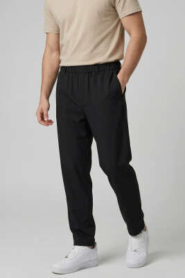 Beli Lastikli Cepli Erkek Pantolon Siyah - MARRAKECH